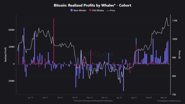 Bitcoinist: Newbie Bitcoin Whales The Ones Taking Profits This Rally, Data Shows