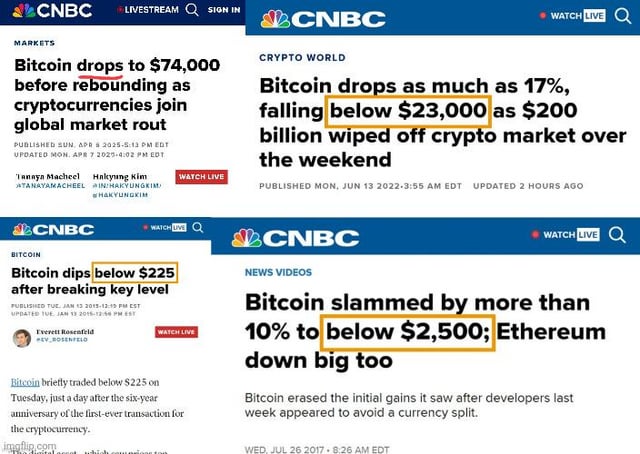 Bitcoin - The Currency of the Internet: Brilliant Anti-Bitcoin Talking Point #9750: 'You better get out of that falling knife, son. I saw on the news that Bitcoin is dropping.